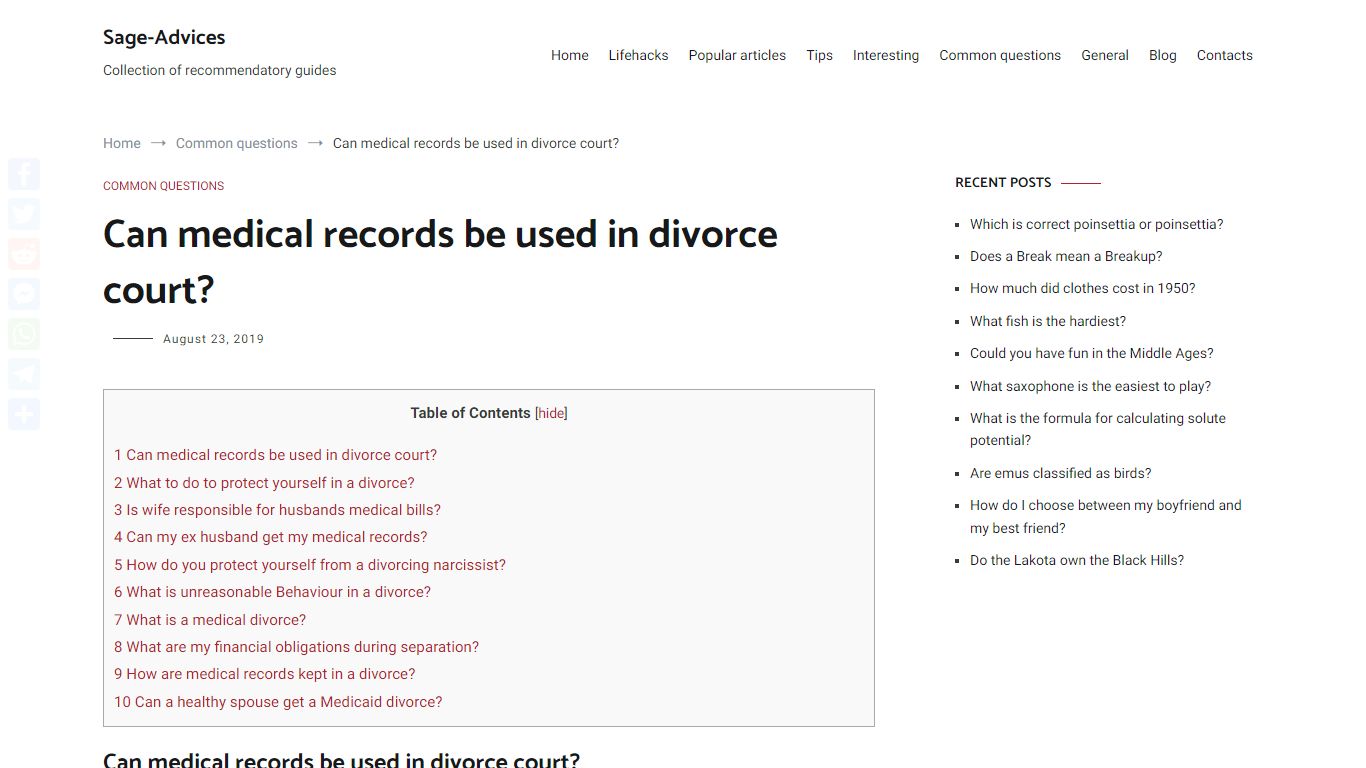 Can medical records be used in divorce court? – Sage-Advices