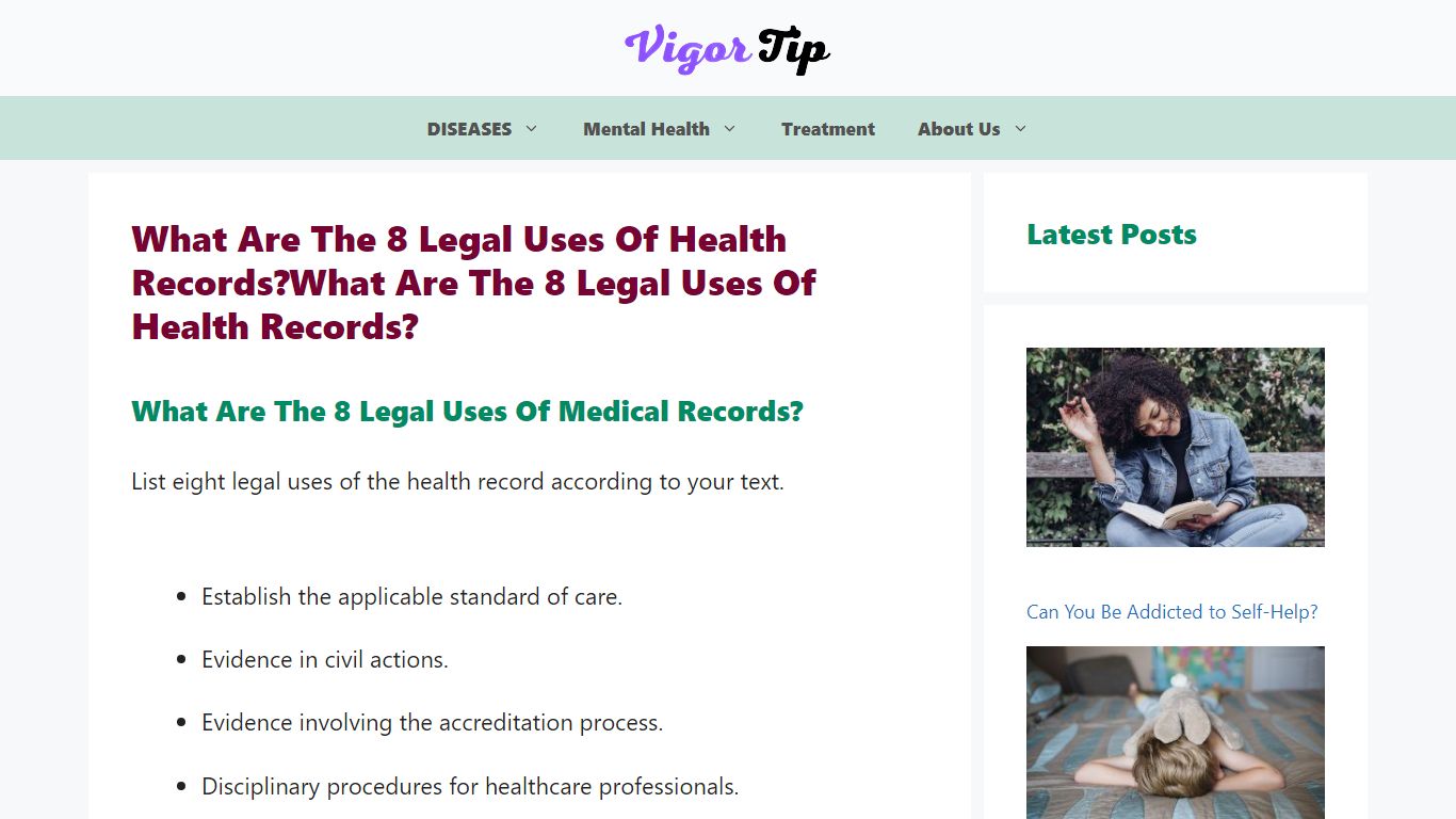 What are the 8 legal uses of health records?What are the 8 legal uses ...